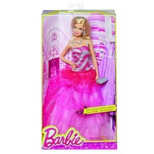 2013 Barbie pink and fabulous ruffle gown Barbie